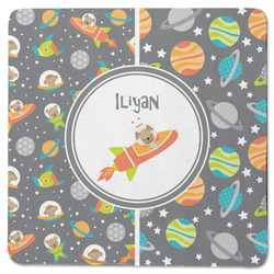 Space Explorer Square Rubber Backed Coaster (Personalized)