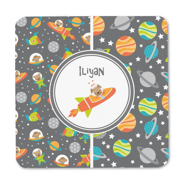 Space Explorer Square Fridge Magnet - FRONT