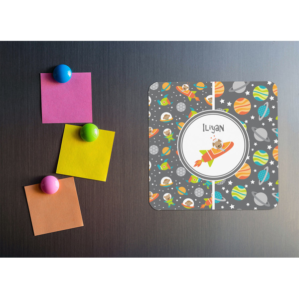 Space Explorer Square Fridge Magnet - LIFESTYLE