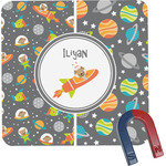 Space Explorer Square Fridge Magnet (Personalized)