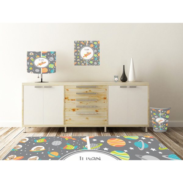 Space Explorer Square Wall Decal Wooden Desk