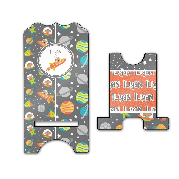 Space Explorer Stylized Phone Stand - Front & Back - Large