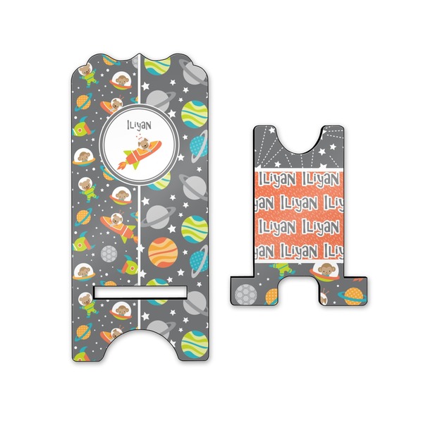 Space Explorer Stylized Phone Stand - Front & Back - Small