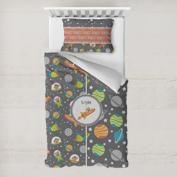 Custom Space Explorer Toddler Bedding Set - With Pillowcase (Personalized)