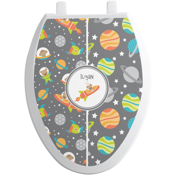 Custom Space Explorer Toilet Seat Decal - Elongated (Personalized)