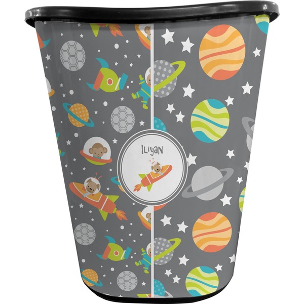 Custom Space Explorer Waste Basket - Single Sided (Black) (Personalized)