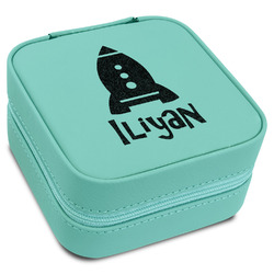 Space Explorer Travel Jewelry Box - Teal Leather (Personalized)