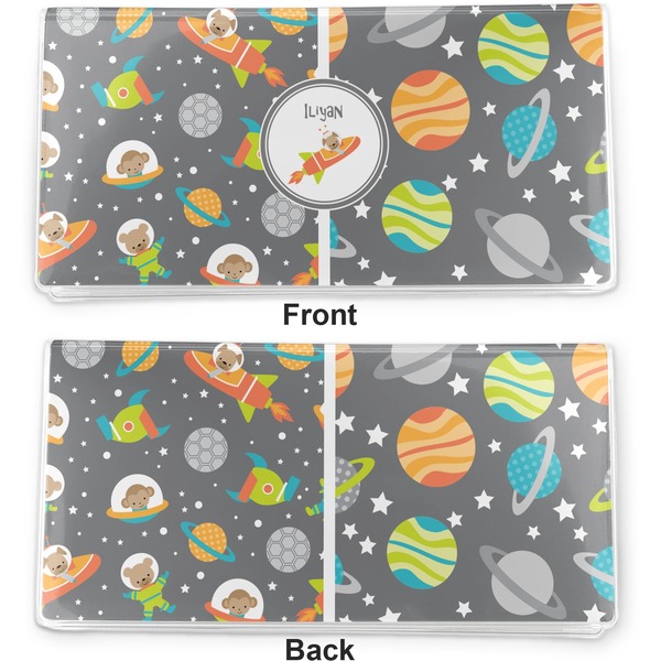 Space Explorer Vinyl Check Book Cover - Front and Back