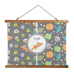 Space Explorer Wall Hanging Tapestry - Wide (Personalized)