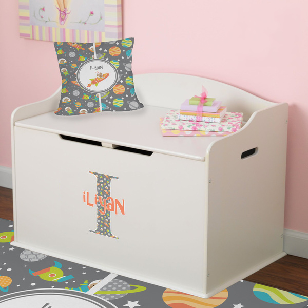 Space Explorer Wall Name & Initial Small on Toy Chest