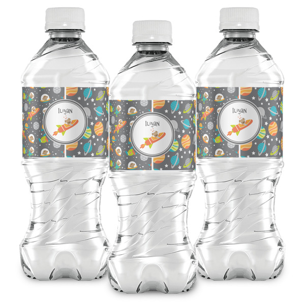 Space Explorer Water Bottle Labels - Front View
