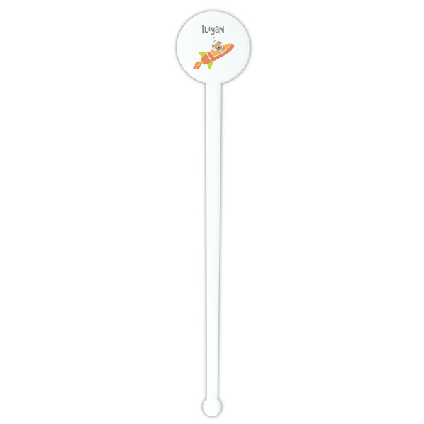 Space Explorer White Plastic 7" Stir Stick - Round - Single Stick