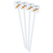 Space Explorer White Plastic Stir Stick - Double Sided - Square - Front