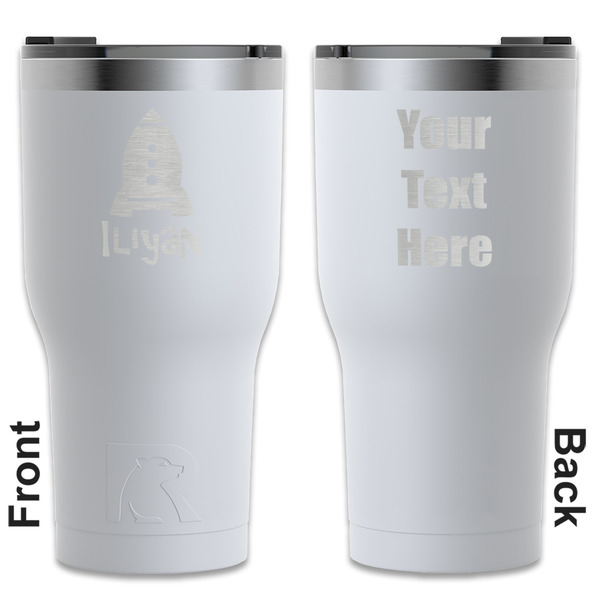 Custom Space Explorer RTIC Tumbler - White - Engraved Front & Back (Personalized)