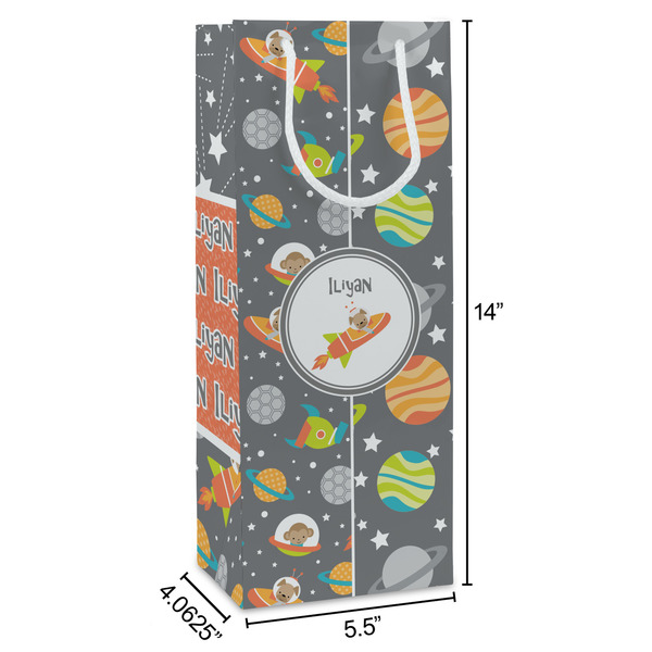 Space Explorer Wine Gift Bag - Dimensions