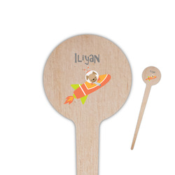 Space Explorer 4" Round Wooden Food Picks - Double Sided (Personalized)