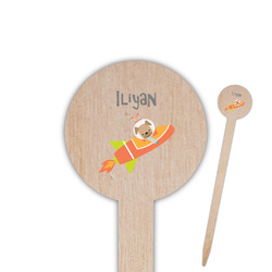 Space Explorer 6" Round Wooden Food Picks - Single Sided (Personalized)