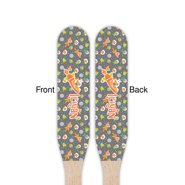 Space Explorer Wooden Food Pick - Paddle - Double Sided - Front & Back