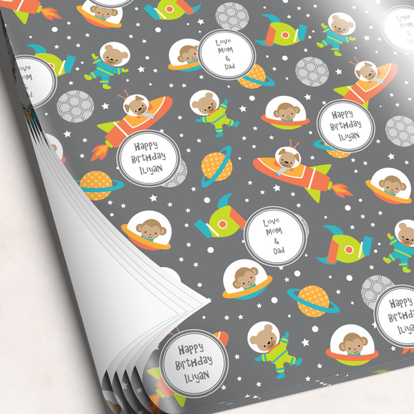Custom Space Explorer Wrapping Paper Sheets - Single-Sided - 20" x 28" (Personalized)