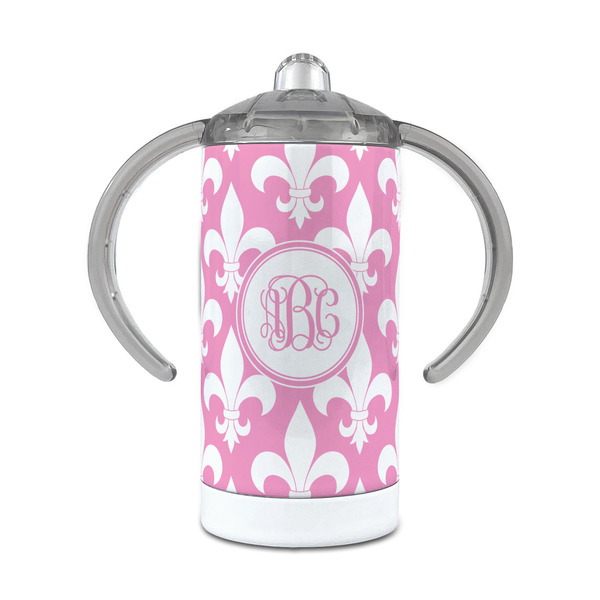 Custom Fleur De Lis 12 oz Stainless Steel Sippy Cup (Personalized)