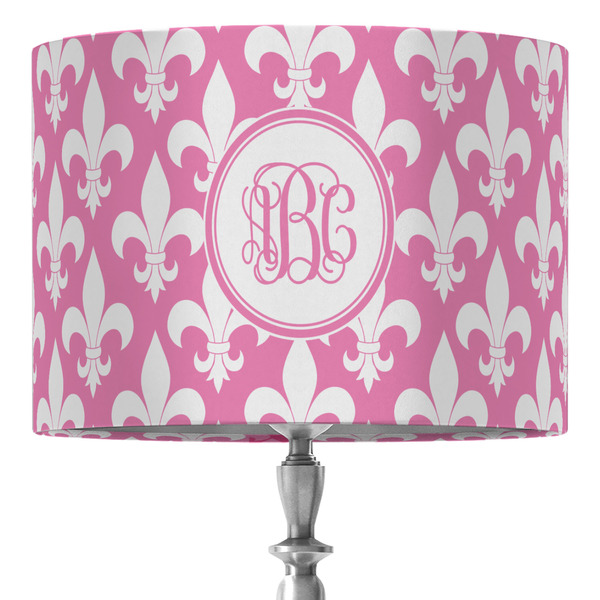 Custom Fleur De Lis 16" Drum Lamp Shade - Fabric (Personalized)