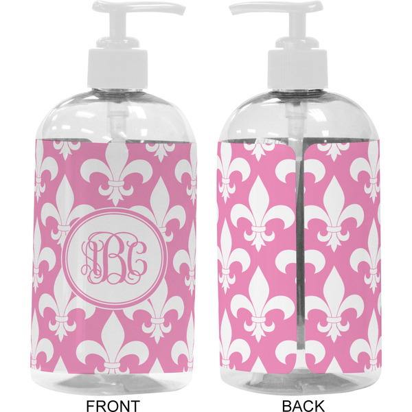 Fleur De Lis 16 oz Plastic Liquid Dispenser- Approval- White