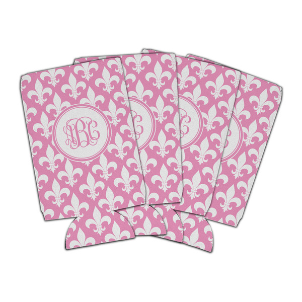 Custom Fleur De Lis Can Cooler (16 oz) - Set of 4 (Personalized)