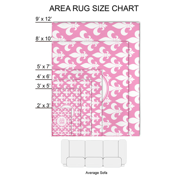Fleur De Lis 2'x3' Indoor Area Rugs - Size Chart