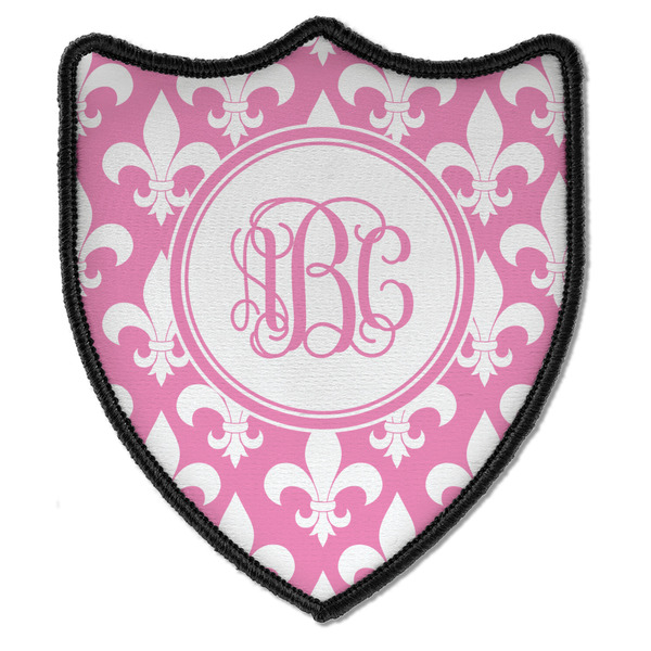 Custom Fleur De Lis Iron On Shield Patch B w/ Monogram