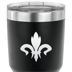 Fleur De Lis 30 oz Stainless Steel Tumbler - Black - Double Sided (Personalized)