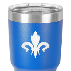 Fleur De Lis 30 oz Stainless Steel Tumbler - Royal Blue - Single-Sided