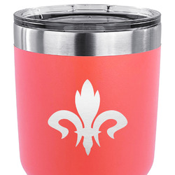 Fleur De Lis 30 oz Stainless Steel Tumbler - Coral - Double Sided (Personalized)