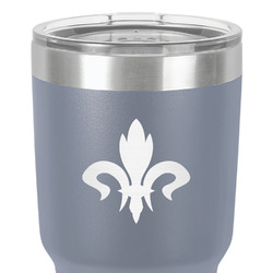 Fleur De Lis 30 oz Stainless Steel Tumbler - Grey - Double-Sided (Personalized)