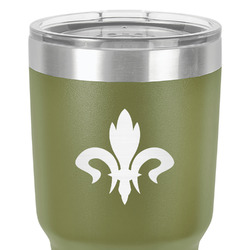Fleur De Lis 30 oz Stainless Steel Tumbler - Olive - Double-Sided (Personalized)