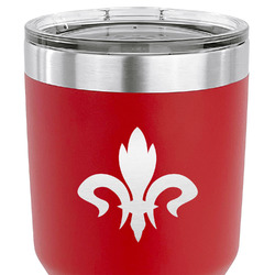 Fleur De Lis 30 oz Stainless Steel Tumbler - Red - Double Sided (Personalized)