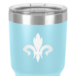 Fleur De Lis 30 oz Stainless Steel Tumbler - Teal - Single-Sided