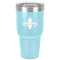 Fleur De Lis 30 oz Stainless Steel Tumbler - Teal - Single-Sided