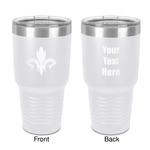 Fleur De Lis 30 oz Stainless Steel Tumbler - White - Double-Sided (Personalized)