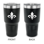 Fleur De Lis 30 oz Stainless Steel Tumbler - Black - Double Sided (Personalized)