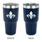 Fleur De Lis 30 oz Stainless Steel Ringneck Tumblers - Navy - Double Sided - APPROVAL