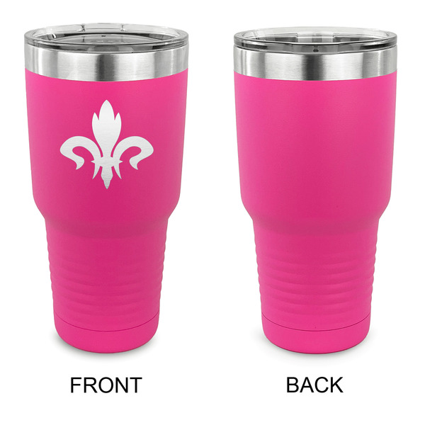 Fleur De Lis 30 oz Stainless Steel Ringneck Tumblers - Pink - Single Sided - APPROVAL