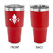Fleur De Lis 30 oz Stainless Steel Ringneck Tumblers - Red - Single Sided - APPROVAL