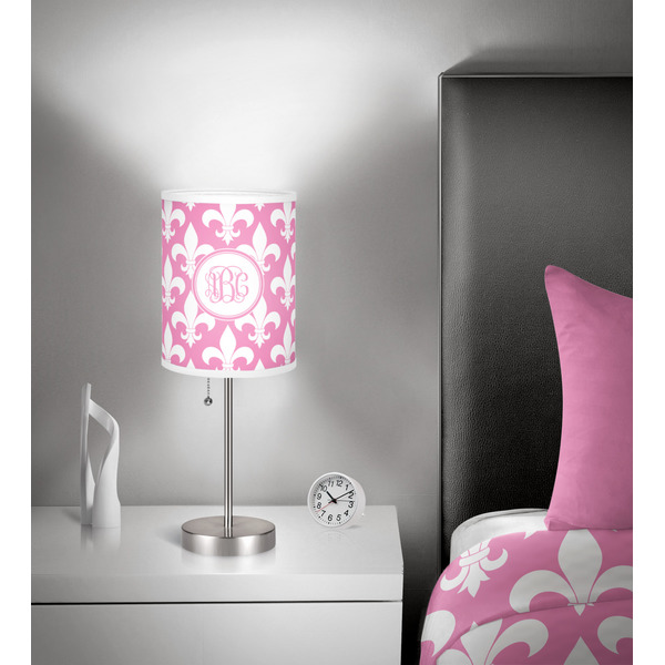 Fleur De Lis 7 inch drum lamp shade - in room