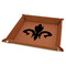 Fleur De Lis Faux Leather Dice Tray - 9" x 9" - Rawhide
