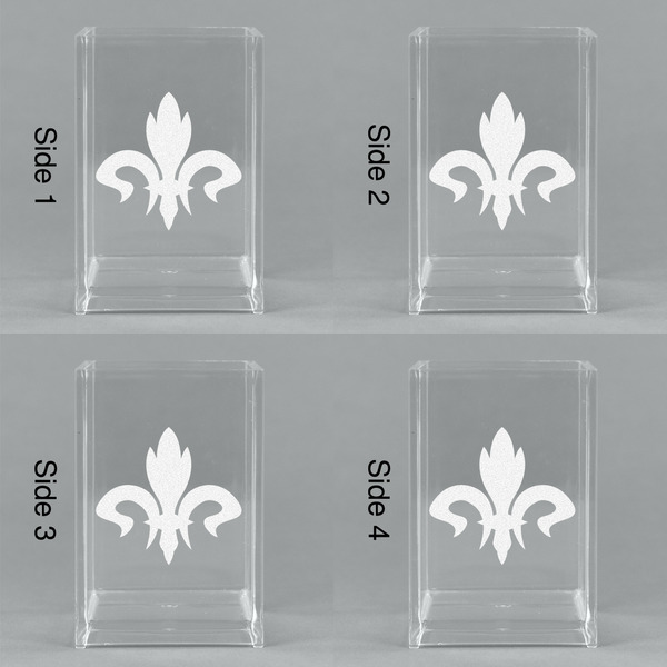 Fleur De Lis Acrylic Pen Holder - All Sides