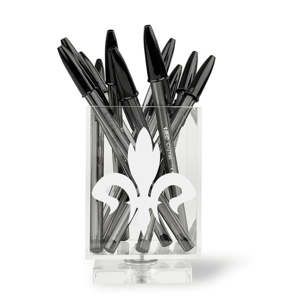 Fleur De Lis Acrylic Pencil Holder - FRONT