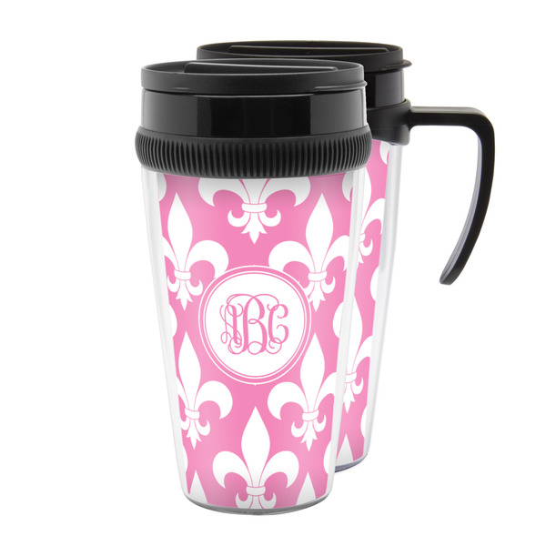 Custom Fleur De Lis Acrylic Travel Mug (Personalized)