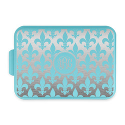 Fleur De Lis Aluminum Baking Pan with Teal Lid (Personalized)