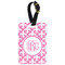 Pink Fleur De Lis Aluminum Luggage Tag (Personalized)