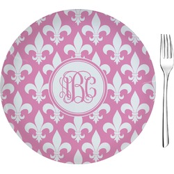 Fleur De Lis 8" Glass Appetizer / Dessert Plates - Single or Set (Personalized)